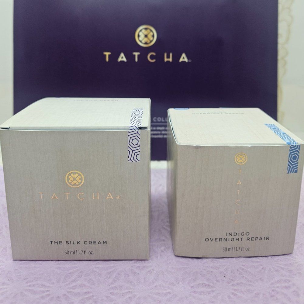 Tatcha The Silk Cream + Indigo Overnight Repair AM + PM Duo: New